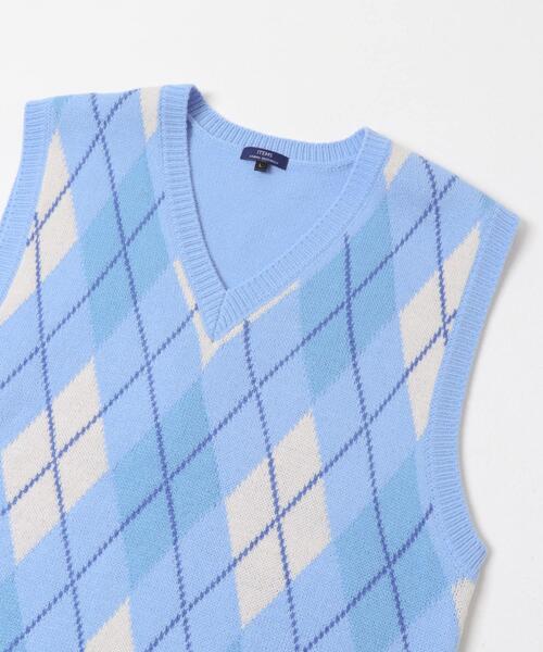ITEMS URBANRESEARCH(アイテムズ アーバンリサーチ)の「ウール混アーガイルVネックニットベスト(ベスト・メンズ・ブルー/ブラック・LARGE/MEDIUM)」の6枚目の写真