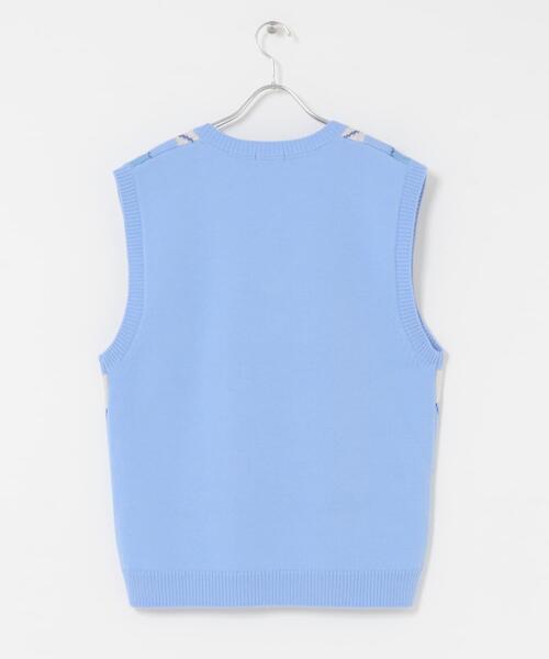 ITEMS URBANRESEARCH(アイテムズ アーバンリサーチ)の「ウール混アーガイルVネックニットベスト(ベスト・メンズ・ブルー/ブラック・LARGE/MEDIUM)」の7枚目の写真