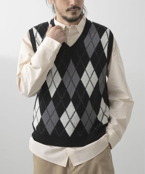 ITEMS URBANRESEARCH(アイテムズ アーバンリサーチ)の「ウール混アーガイルVネックニットベスト(ベスト・メンズ・ブルー/ブラック・LARGE/MEDIUM)」の10枚目の写真