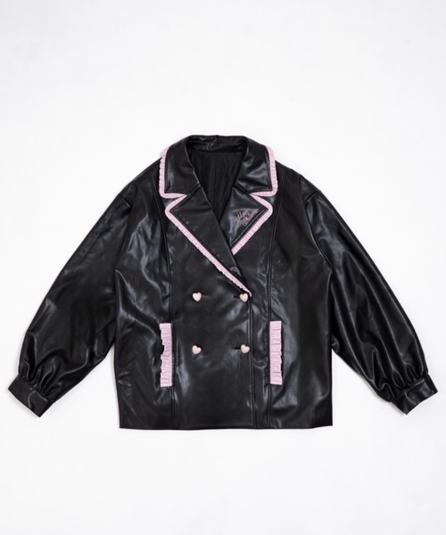 美品 ▶︎銀座マギー シープレザージャケット フリル ライダース 本革 38 美品 ▶︎銀座マギー シープレザージャケット フリル ライダース