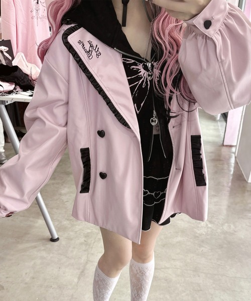 Magia Charm 配色フリルレザージャケット ℳ𝒶𝑔𝒾𝒶 𝒞𝒽𝒶𝓇𝓂｜.⋆𝜗𝜚 いちばんかわいい自分になれる、魔法の