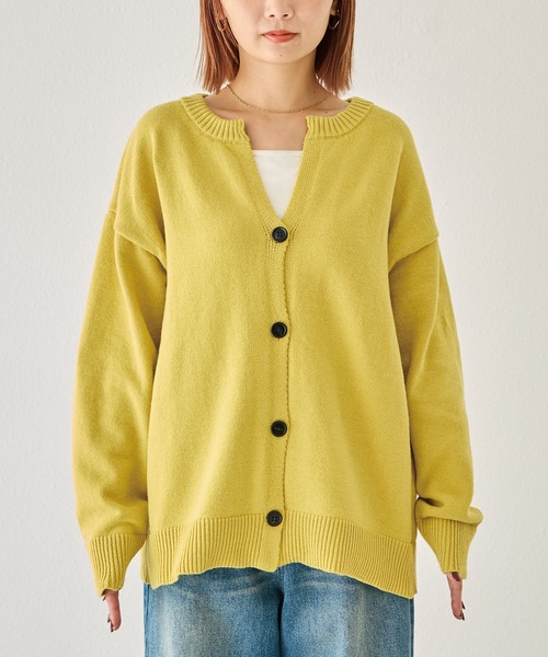 LAVEANGE（ラビアンジェ）の「【洗える】スキッパーニットカーデ（カーディガン/ボレロ・レディース・イエロー/ブラウン/ブラック・F/3L/4L）」の14枚目の写真