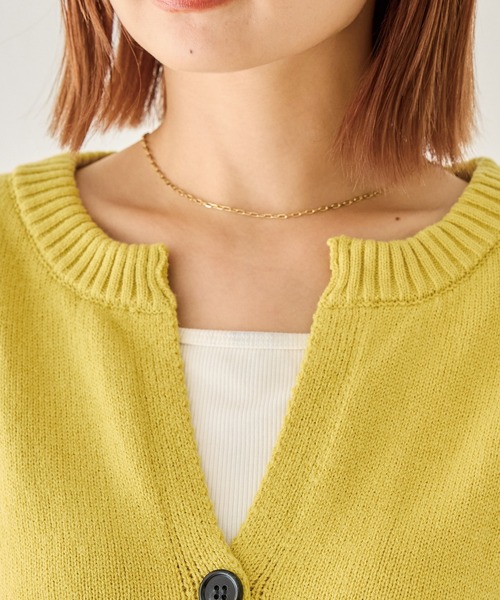 LAVEANGE（ラビアンジェ）の「【洗える】スキッパーニットカーデ（カーディガン/ボレロ・レディース・イエロー/ブラウン/ブラック・F/3L/4L）」の17枚目の写真