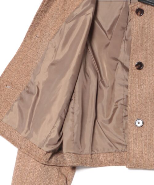 STYLEBLOCK(スタイルブロック)の「ミックスへリンボン合皮衿ジャケット(その他アウター・レディース・ブラウン/ブラック・M)」の4枚目の写真