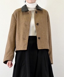 STYLEBLOCK（スタイルブロック）の「ミックスへリンボン合皮衿ジャケット（その他アウター）」