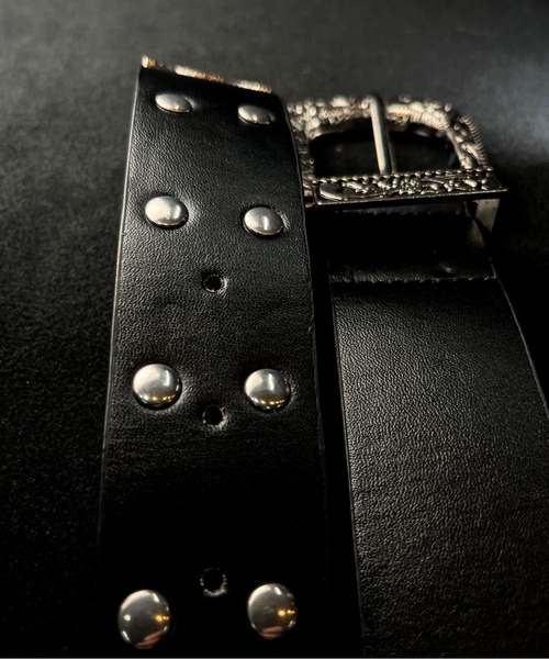 CALIFORNIA OUTFITTERS(カリフォルニア アウトフィッターズ)の「10A14 シルバー スタッズ ウエスタンバックル ベルト(ベルト・メンズ・ブラック・ONESIZE)」の5枚目の写真