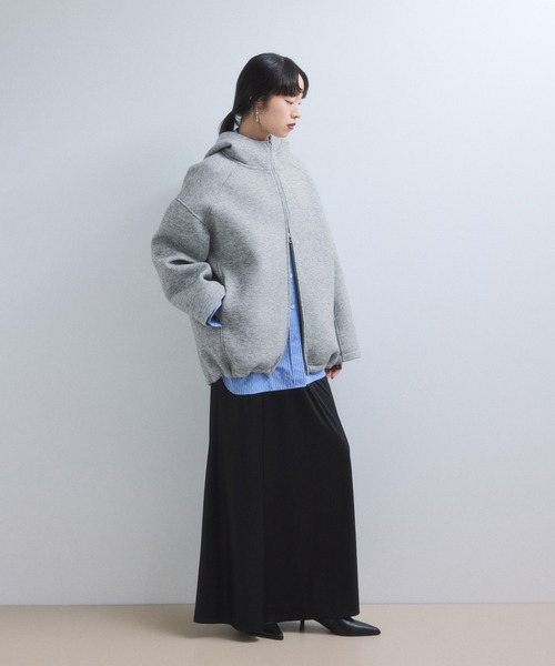 ADAM ET ROPE'(アダムエロペ)の「【WEB限定】メランジボンディングフーディーブルゾン(ブルゾン・レディース・グレー/ブラウン/ベージュ・FREE)」の6枚目の写真