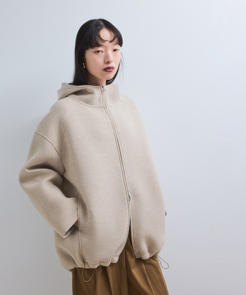 ADAM ET ROPE'(アダムエロペ)の「【WEB限定】メランジボンディングフーディーブルゾン(ブルゾン・レディース・グレー/ブラウン/ベージュ・FREE)」の7枚目の写真