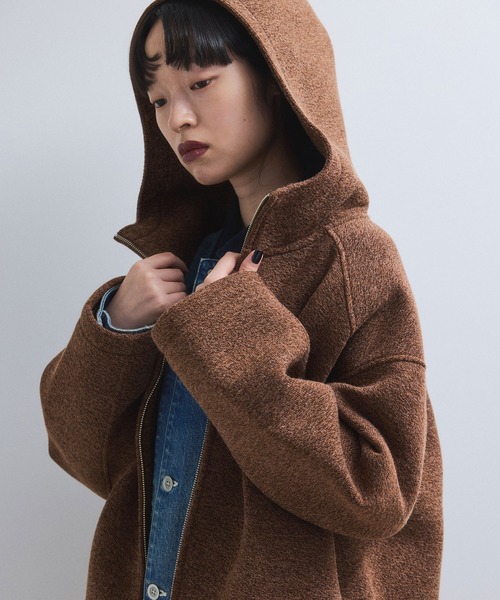 ADAM ET ROPE'(アダムエロペ)の「【WEB限定】メランジボンディングフーディーブルゾン(ブルゾン・レディース・グレー/ブラウン/ベージュ・FREE)」の12枚目の写真
