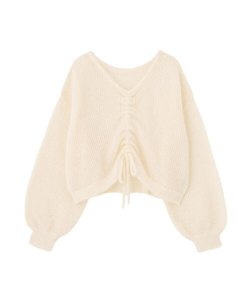 FREE'S MART（フリーズマート）の「◆前後２ＷＡＹドロストショート丈ニット（ニット/セーター・レディース・ホワイト/ブラウン/ブラック・FREE）」の12枚目の写真