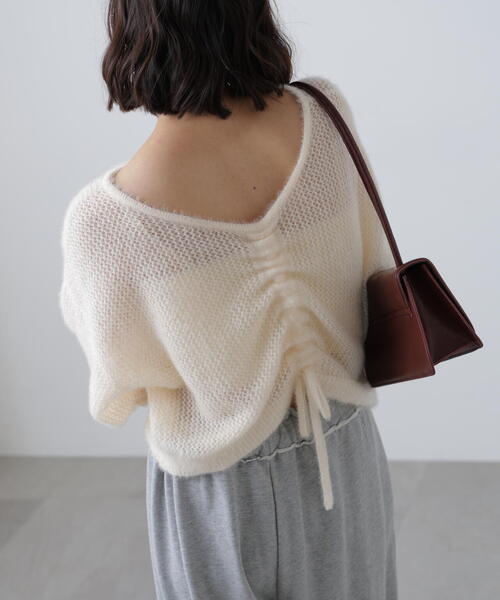 FREE'S MART（フリーズマート）の「◆前後２ＷＡＹドロストショート丈ニット（ニット/セーター・レディース・ホワイト/ブラウン/ブラック・FREE）」の17枚目の写真