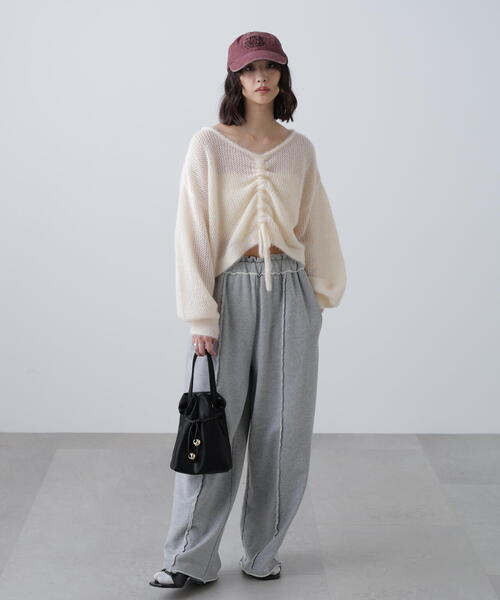 FREE'S MART（フリーズマート）の「◆前後２ＷＡＹドロストショート丈ニット（ニット/セーター・レディース・ホワイト/ブラウン/ブラック・FREE）」の20枚目の写真