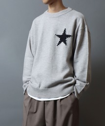 ANPAS | Hand-Stitched Motif Knit Sweater/モチーフハンドステッチニット クルーネックセーター ユニセックス メンズ レディース(ニット/セーター)