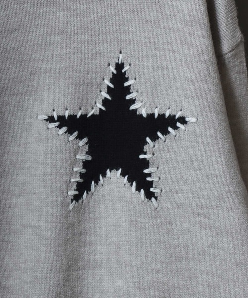 ANPAS(アンパス)の「Hand-Stitched Motif Knit Sweater/モチーフハンドステッチニット クルーネックセーター ユニセックス メンズ レディース(ニット/セーター・メンズ・グレー系2/ブラック系2/ネイビー系2/ブラック系1/グレー系1/ネイビー系1・M/L)」の18枚目の写真