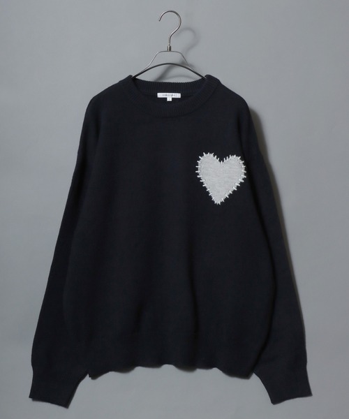 ANPAS(アンパス)の「Hand-Stitched Motif Knit Sweater/モチーフハンドステッチニット クルーネックセーター ユニセックス メンズ レディース(ニット/セーター・メンズ・グレー系2/ブラック系2/ネイビー系2/ブラック系1/グレー系1/ネイビー系1・M/L)」の7枚目の写真