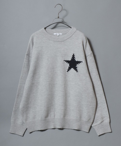 ANPAS(アンパス)の「Hand-Stitched Motif Knit Sweater/モチーフハンドステッチニット クルーネックセーター ユニセックス メンズ レディース(ニット/セーター・メンズ・グレー系2/ブラック系2/ネイビー系2/ブラック系1/グレー系1/ネイビー系1・M/L)」の10枚目の写真