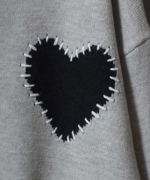 ANPAS(アンパス)の「Hand-Stitched Motif Knit Sweater/モチーフハンドステッチニット クルーネックセーター ユニセックス メンズ レディース(ニット/セーター・メンズ・グレー系2/ブラック系2/ネイビー系2/ブラック系1/グレー系1/ネイビー系1・M/L)」の17枚目の写真
