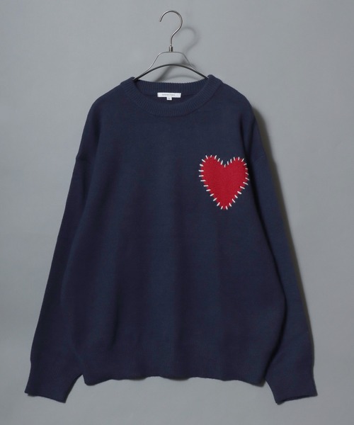 ANPAS(アンパス)の「Hand-Stitched Motif Knit Sweater/モチーフハンドステッチニット クルーネックセーター ユニセックス メンズ レディース(ニット/セーター・メンズ・グレー系2/ブラック系2/ネイビー系2/ブラック系1/グレー系1/ネイビー系1・M/L)」の12枚目の写真