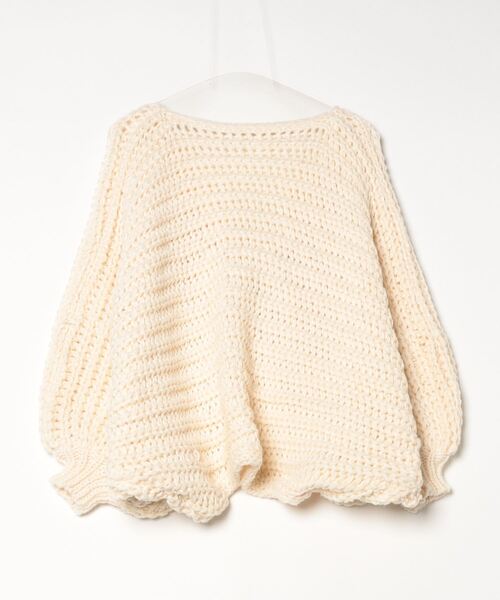 2WAYリボンモチーフ畦編みニットポンチョ（ニット/セーター）｜THE YOn