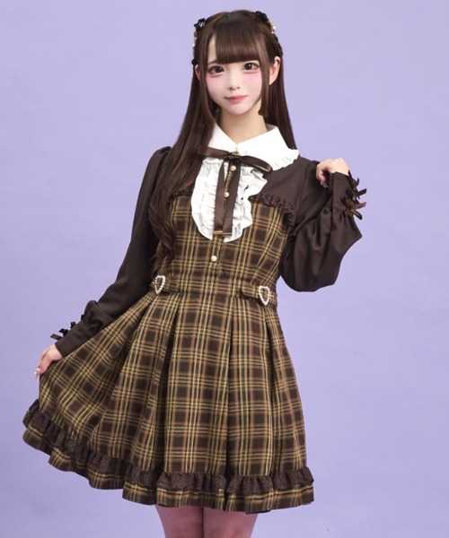 ハートバックル付ボレロ風長袖ワンピース（ワンピース）｜Secret Honey