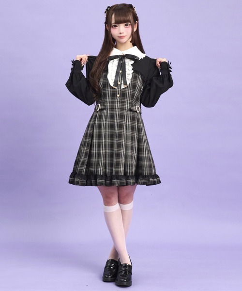Secret Honey(シークレットハニー)の「ハートバックル付ボレロ風長袖ワンピース(ワンピース・レディース・ブラック/ブラウン・MEDIUM)」の10枚目の写真
