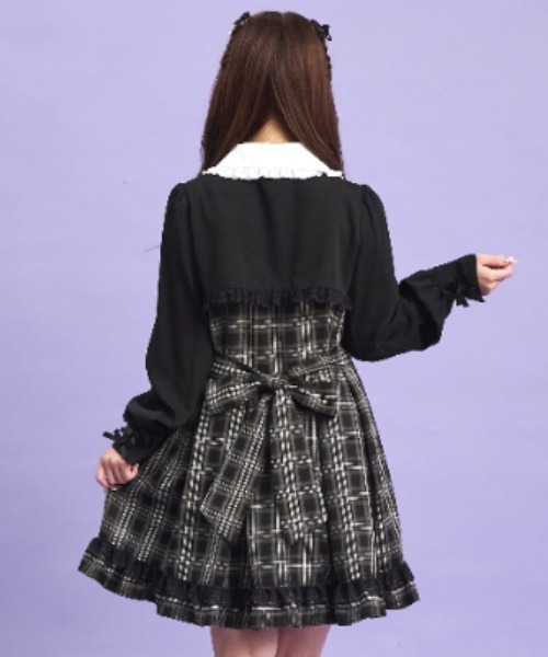 セール】ハートバックル付ボレロ風長袖ワンピース（ワンピース