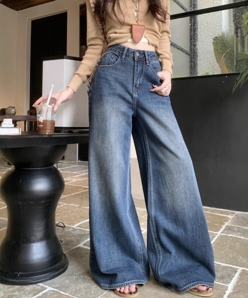 FREE STYLISTS(フリー スタイリスト)の「YUGA_YGMC High-waisted baggy denim pants(デニムパンツ・レディース・ブラック/インディゴブルー・S/M/L)」の11枚目の写真