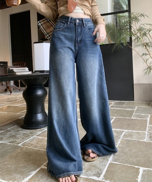FREE STYLISTS(フリー スタイリスト)の「YUGA_YGMC High-waisted baggy denim pants(デニムパンツ・レディース・ブラック/インディゴブルー・S/M/L)」の12枚目の写真