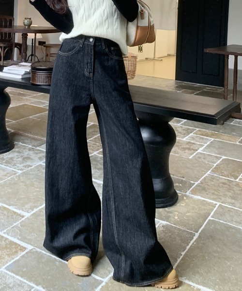 FREE STYLISTS(フリー スタイリスト)の「YUGA_YGMC High-waisted baggy denim pants(デニムパンツ・レディース・ブラック/インディゴブルー・S/M/L)」の3枚目の写真