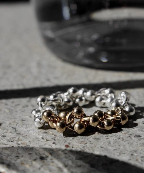 Soierie（ソワリー）の「ポム チェーン シンプル リング / Pome chain simple ring（リング・レディース・シルバー/シルバー×ゴールド・S/L）」の4枚目の写真