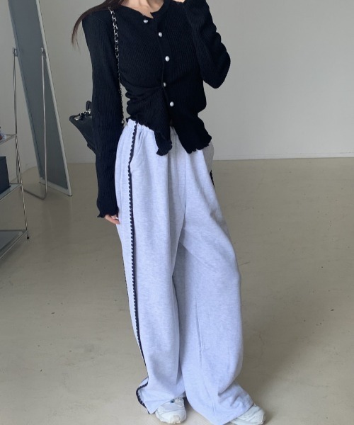 FREE STYLISTS（フリー スタイリスト）の「YUGA_YGMC Side stitch easy sweatpants（スウェットパンツ・レディース・ライトグレー/ブラウン・FREE）」の22枚目の写真