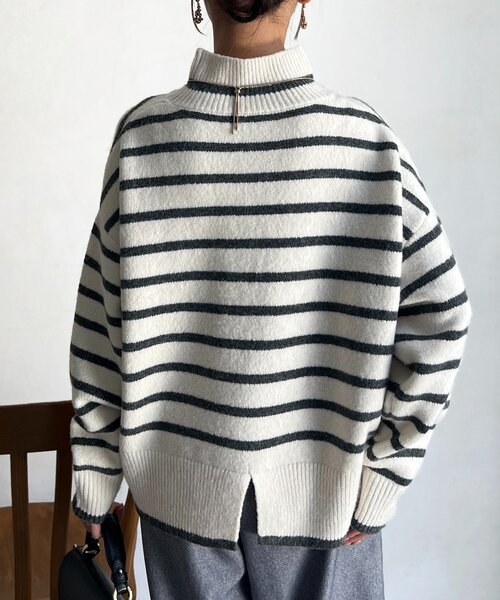 Chez toi(シェトワ)の「BACKスリットハイネックニットプルオーバー(ニット/セーター・レディース・ピンク/ホワイト/ブラウン/オフホワイト・FREE)」の14枚目の写真