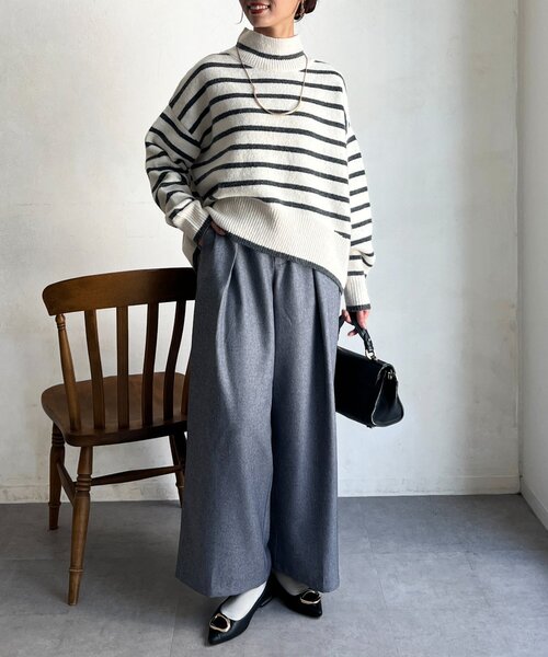 Chez toi(シェトワ)の「BACKスリットハイネックニットプルオーバー(ニット/セーター・レディース・ピンク/ホワイト/ブラウン/オフホワイト・FREE)」の16枚目の写真