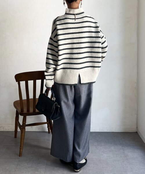 Chez toi(シェトワ)の「BACKスリットハイネックニットプルオーバー(ニット/セーター・レディース・ピンク/ホワイト/ブラウン/オフホワイト・FREE)」の18枚目の写真