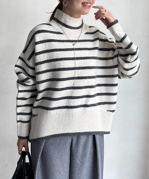 Chez toi(シェトワ)の「BACKスリットハイネックニットプルオーバー(ニット/セーター・レディース・ピンク/ホワイト/ブラウン/オフホワイト・FREE)」の19枚目の写真