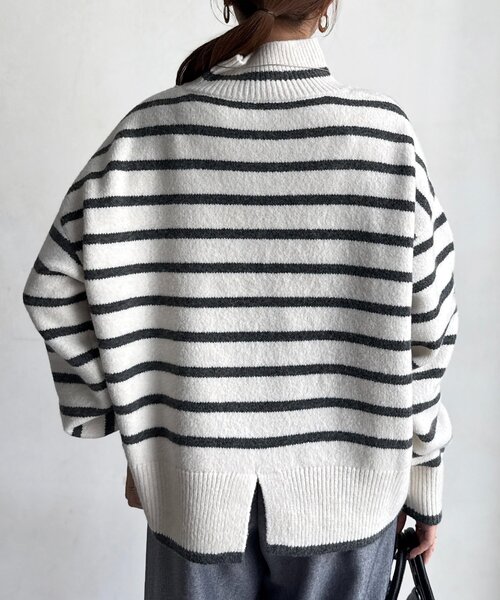 Chez toi(シェトワ)の「BACKスリットハイネックニットプルオーバー(ニット/セーター・レディース・ピンク/ホワイト/ブラウン/オフホワイト・FREE)」の21枚目の写真