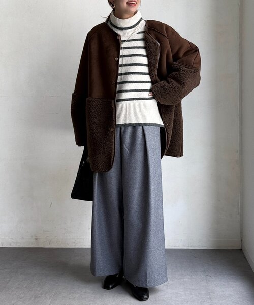 Chez toi(シェトワ)の「BACKスリットハイネックニットプルオーバー(ニット/セーター・レディース・ピンク/ホワイト/ブラウン/オフホワイト・FREE)」の22枚目の写真