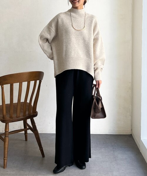 Chez toi(シェトワ)の「BACKスリットハイネックニットプルオーバー(ニット/セーター・レディース・ピンク/ホワイト/ブラウン/オフホワイト・FREE)」の7枚目の写真