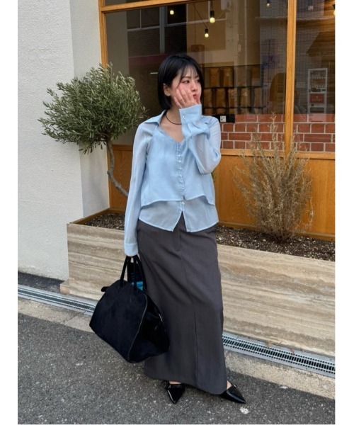 miette(ミエット)の「ローライズIラインスカート(スカート・レディース・チャコール/ブラック/グレイッシュベージュ・S/M/L)」の6枚目の写真