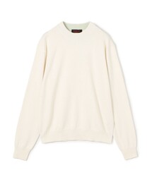 コットンカシミヤ プレーンモックネックプルオーバー