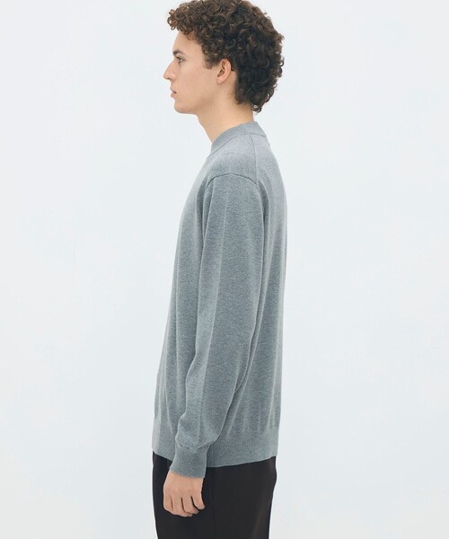 コットンカシミヤ プレーンモックネックプルオーバー（ニット/セーター