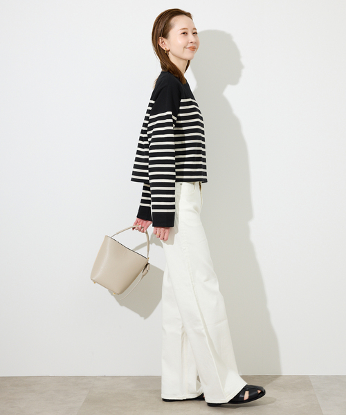 ORCIVAL(オーシバル)の「ORCIVAL/オーシバル RACHEL クロップドプルオーバー #6202(Tシャツ/カットソー・レディース・ブラック/ブルー・FREE)」の4枚目の写真