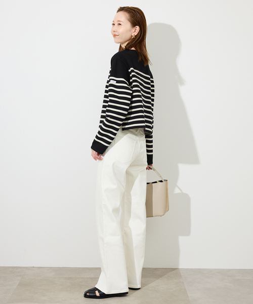 ORCIVAL(オーシバル)の「ORCIVAL/オーシバル RACHEL クロップドプルオーバー #6202(Tシャツ/カットソー・レディース・ブラック/ブルー・FREE)」の5枚目の写真