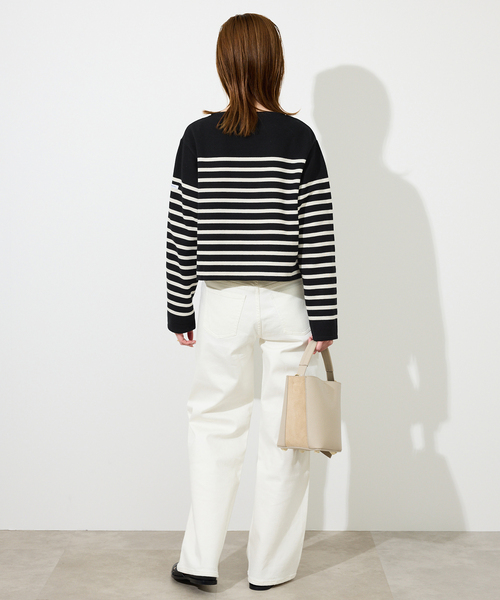 ORCIVAL(オーシバル)の「ORCIVAL/オーシバル RACHEL クロップドプルオーバー #6202(Tシャツ/カットソー・レディース・ブラック/ブルー・FREE)」の6枚目の写真