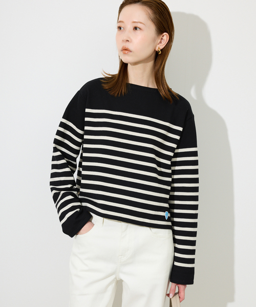 ORCIVAL(オーシバル)の「ORCIVAL/オーシバル RACHEL クロップドプルオーバー #6202(Tシャツ/カットソー・レディース・ブラック/ブルー・FREE)」の8枚目の写真