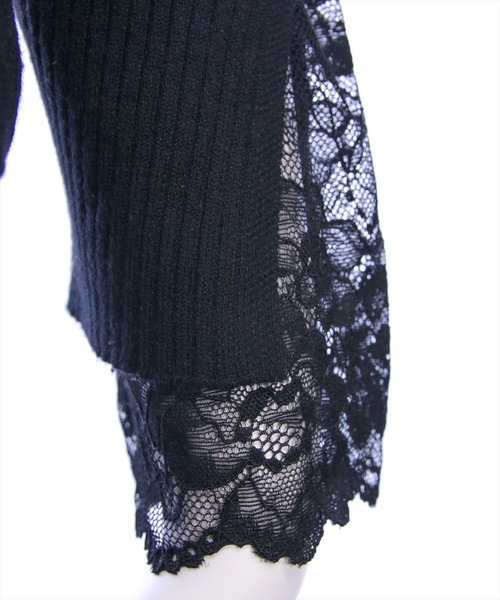 CLEAR BASIC（クリアベーシック）の「袖口レースニットトップス[オフィスカジュアル 着回し抜群 大人]≪AW新作≫（ニット/セーター・レディース・ブラック/グレイッシュベージュ/アイボリー・F）」の20枚目の写真