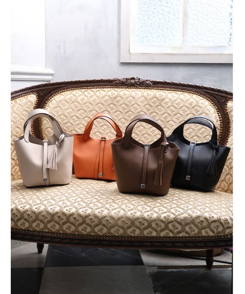 Edit Sheen(エディットシーン)の「タッセル付きハンディトート(ハンドバッグ・レディース・ダークブラウン/ベージュ/ブラック/オレンジ・FREE)」の1枚目の写真