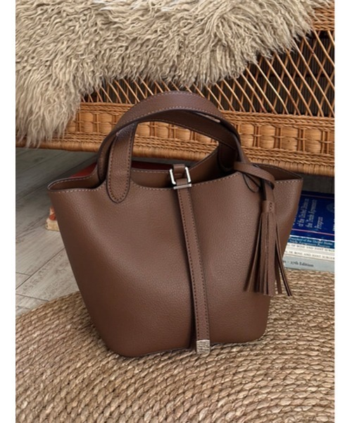 Edit Sheen(エディットシーン)の「タッセル付きハンディトート(ハンドバッグ・レディース・ダークブラウン/ベージュ/ブラック/オレンジ・FREE)」の12枚目の写真