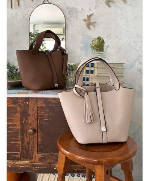 Edit Sheen(エディットシーン)の「タッセル付きハンディトート(ハンドバッグ・レディース・ダークブラウン/ベージュ/ブラック/オレンジ・FREE)」の14枚目の写真