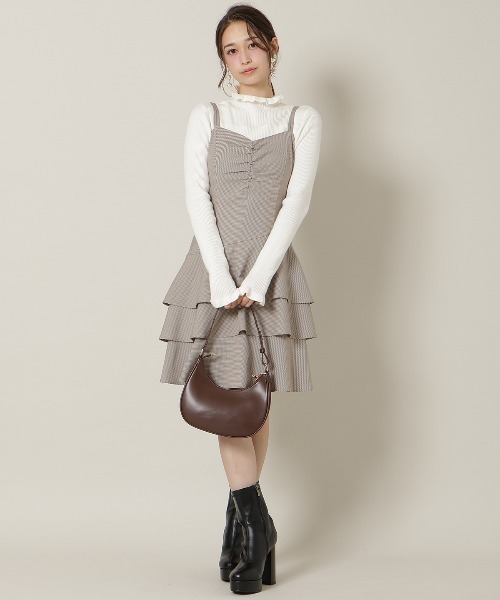 WILLSELECTION（ウィルセレクション）の「ダブルストラップアシンメトリーワンピース（ワンピース・レディース・ブラック系その他/ブラウン系その他/チャコールグレー・FREE）」の10枚目の写真